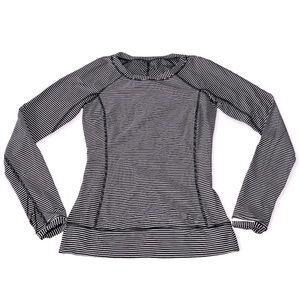 Lululemon Black and White “Race Your Pace” Long Sleeve Shirt size 4